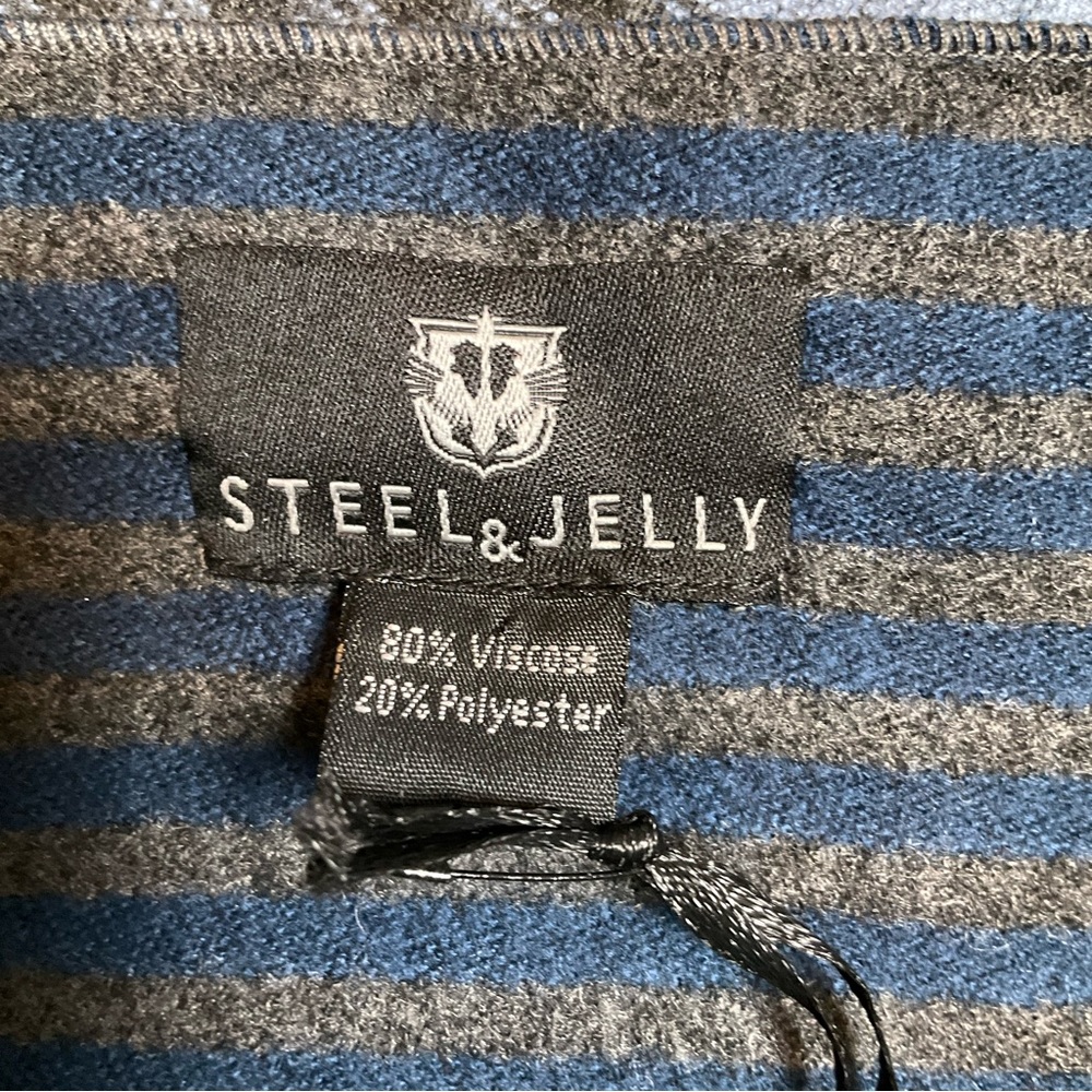 NWT Steel & Jelly Winter Scarf Blue Grey Dressy Warm Soft Classic - Picture 5 of 9